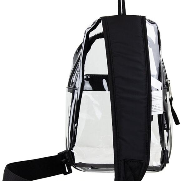 Eastsport Unisex Clear Sling Stadium Approved Bag, Black Trim - Picture 3 of 5